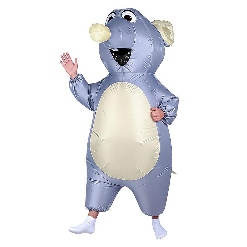 Inflatable Goofy Mouse Costume for Halloween & Christmas Parties One Size серый
