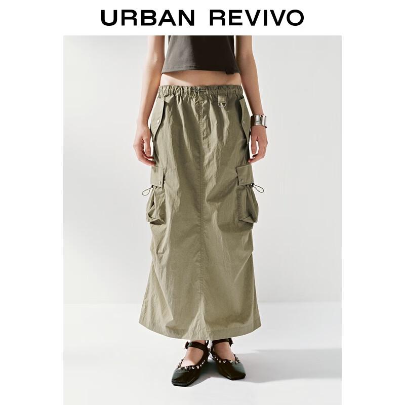 UR 2025 Autumn Women's Casual Workwear Drawstring Skirt