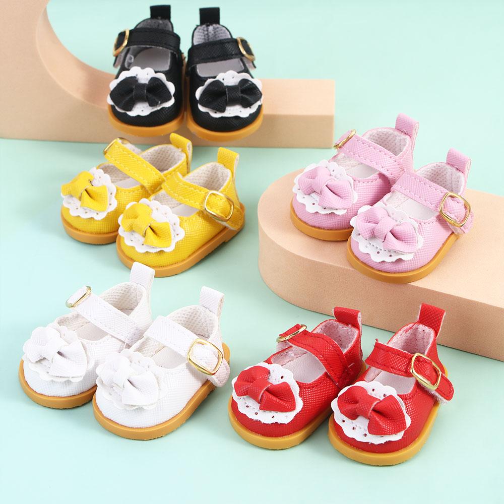 Dolls Accessories Handmade Boots 5.5cm Bow Decorate Cotton   Casual Shoes  Leather Shoes Mini Bow Shoes  Shoes
