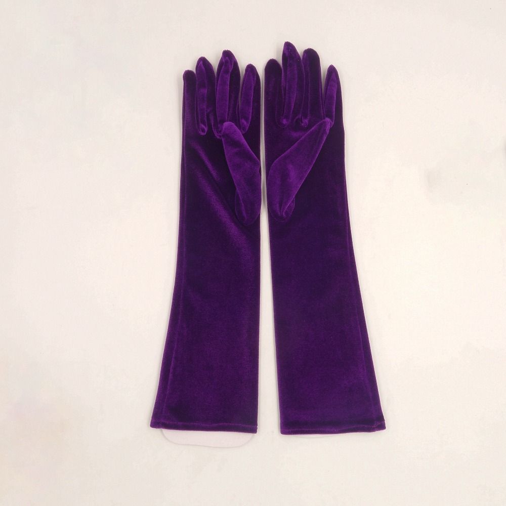 Punk Long Gloves Black/White/Wine Red Performance Mittens Gothic Royal Blue Gloves  Halloween