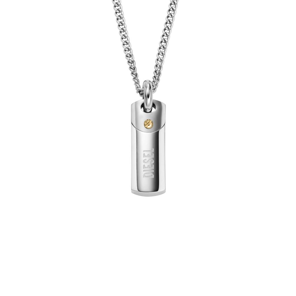 DIESEL Stainless Steel Pendant One Stainless No Silver Logo DX1116040 All-Gender Necklace, Size, Steel, Gemstones, Pendant/Gold