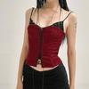 Color Block Lace-Up Slimming Camisole - Chic Pure Desire Top