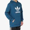 Adidas Originals Trefoil Hoodie Printed Sports Pullover Men Hoodies Indigo DV1504