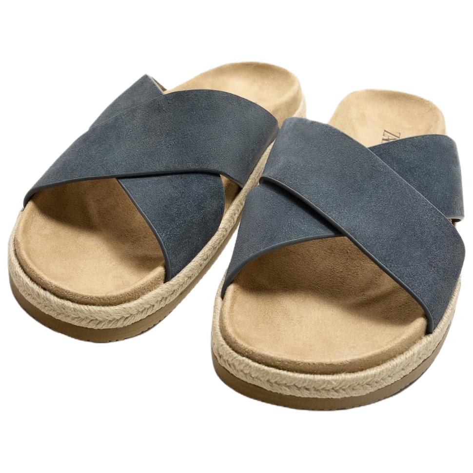 Zara Fashionable Versatile Slide Sandals Men Footwear Blue 2709520400