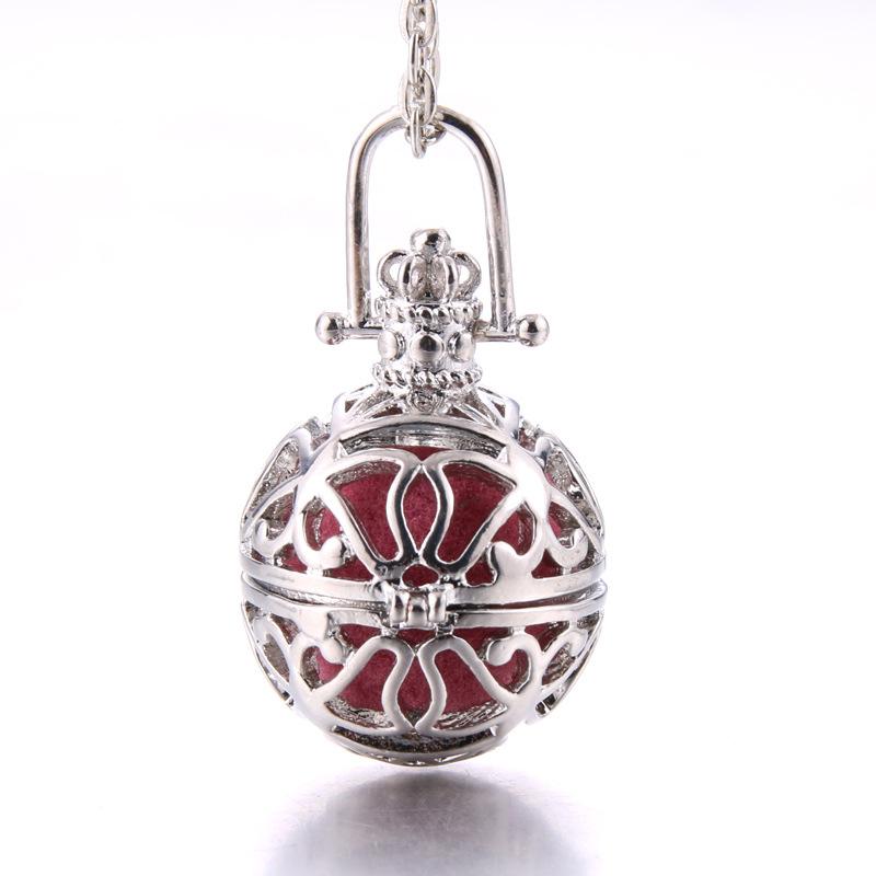 Hot-selling Aromatherapy Ancient Silver Style Cage Type Hollow Necklace Essential Oil Diffuser Perfume Box Ancient Hanfu Accessories