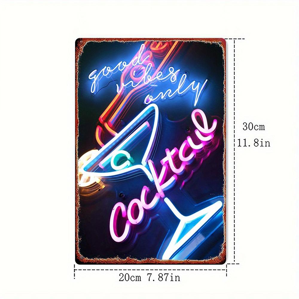 D Flat Metal Sign pc Night Vibes Decorative Wall Art Durable x Inch (xcm) for Bar Bedroom Restaurant Kitchen Hom