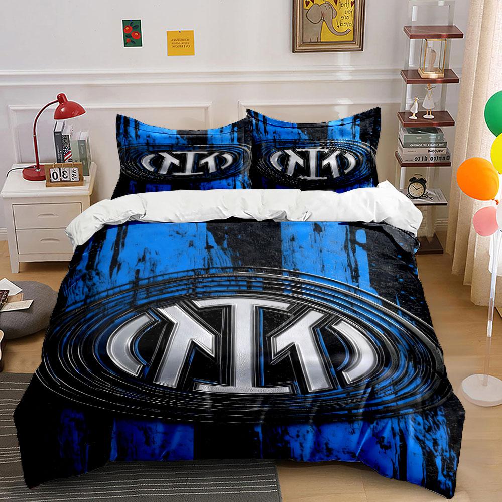 Inter Milan logo patroon. Beddengoedsets Dekbedovertreksets Dekbedovertrekken Kussenslopen(1*Dekbedovertrek 2*Kussenslopen zonder dekbedvulling)