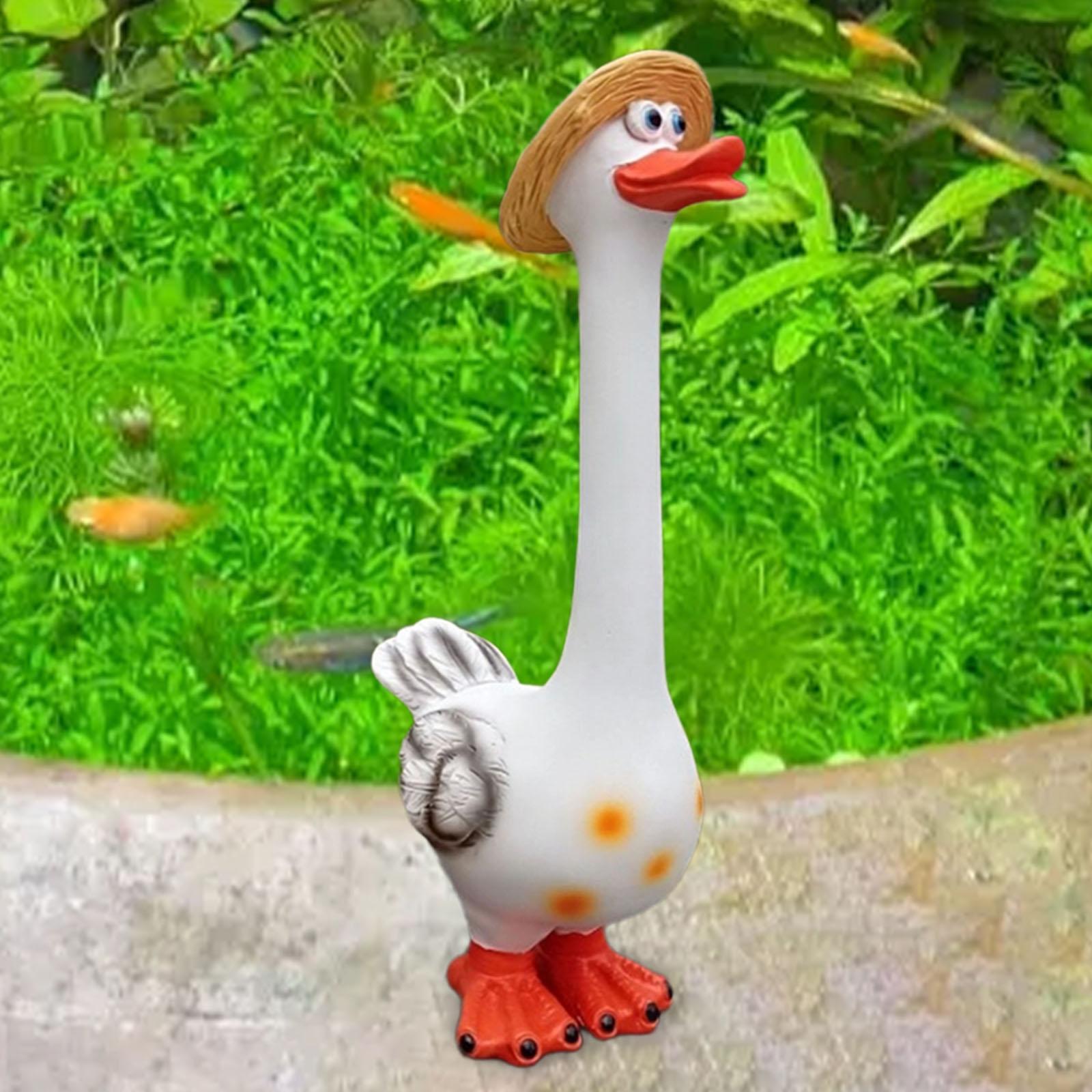

Duck Statue Crafts Housewarming Gift Cute Resin Figurine Balcony Decoration Goose Figure for Home Lawn Outdoor Patio Tabletop