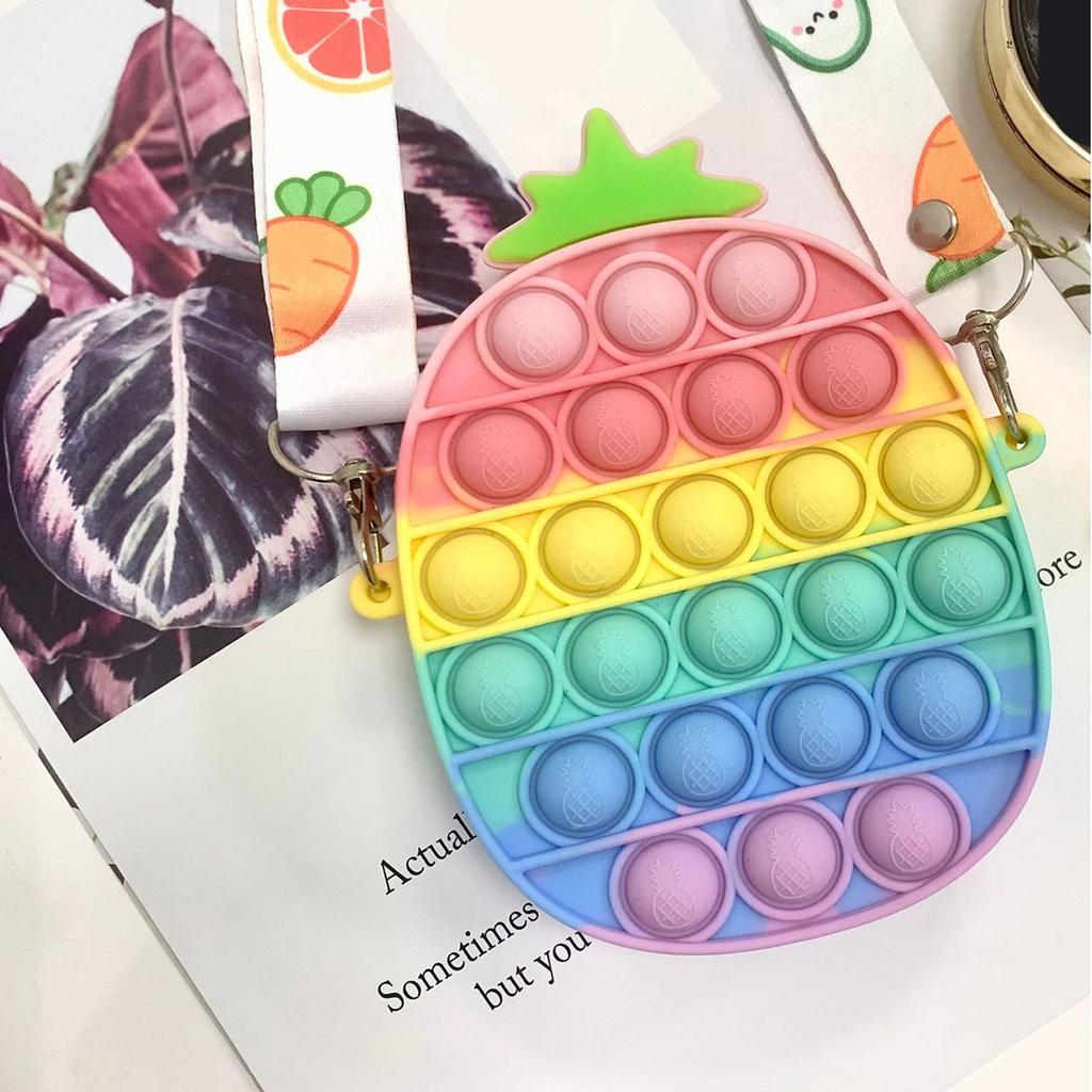 Cartoon Silicone Bubble Decompression Mobile Phone Bag Decompression Shoulder Bag Coin Purse