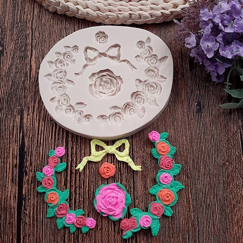 1 Stück Handgefertigte Kreative Blume und Schleife Silikonformen Sugarcraft Kuchen Dekorieren Fondant Zubehör Küchen Backwerkzeuge