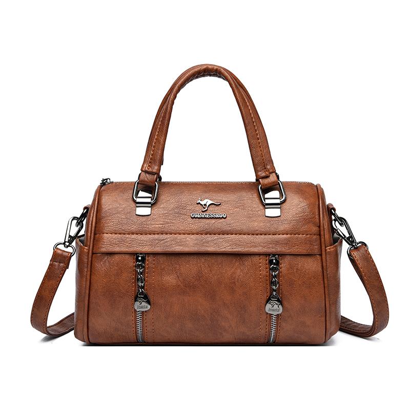 

Женская кожаная сумка через плечо большой емкости, однотонные сумки, большая сумка, повседневные сумки