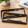 Carbon Fiber Pattern Car License Plate Frame 1.0mm Thick Large Hole for Blue & New Energy Plates, Silver Black Carbon
