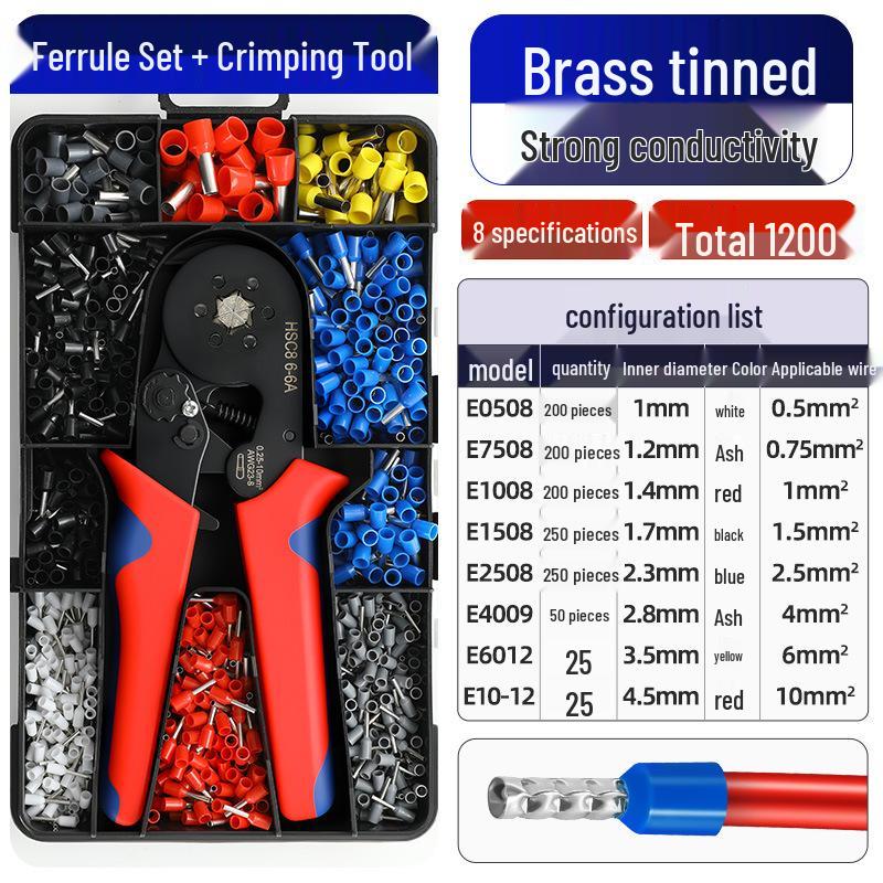 VE-Klemmen-Crimpzangen-Set - HSC8 Hochkohlenstoffstahl Langlebige Elektrikerzangen