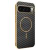 For Google Pixel 10 Pro XL Phone Case Carbon Fiber Textured Electroplated TPU Back Cover