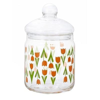 ADERIA Adelia Retro Bonbon Container 680 Collec Cosmetic Box Made In Japan Storage Container Showa Retro Glass Canister Sealed Container Condiment Jar
