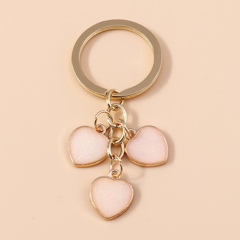 Pretty Enamel Flower Keychain Charms Sakura Key Ring Pendant for Car Key Holder Women Girls Handbag Decor DIY Jewelry Gifts
