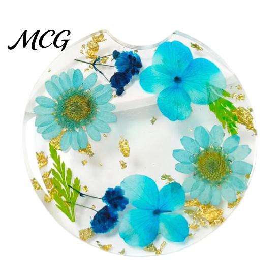 Reusable Car Coaster Coaster, Durable Resin Flower Drink Mirror Polished Unique Natural Coffee Cup Holder, for Interior Accessories Heat Resistant