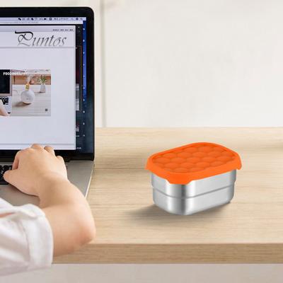 1/4Pcs Stainless Steel Snack Containers 8oz Leak Proof Small Food Containers with Silicone Lids for Snacks Sauces Salad Dressings Stackable