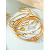 5pcs Punk Multilayer Bracelets for Female Elegant Delicate Twist Sparkling Adjustable Bangles Jewelry Couples Gifts
