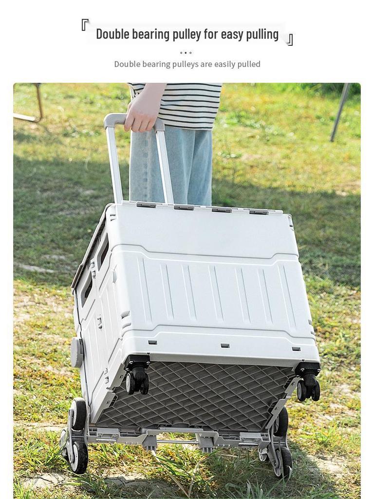 Portable Stair-Climbing Trolley: Folding Cart for Groceries, Camping, and Outdoor Use