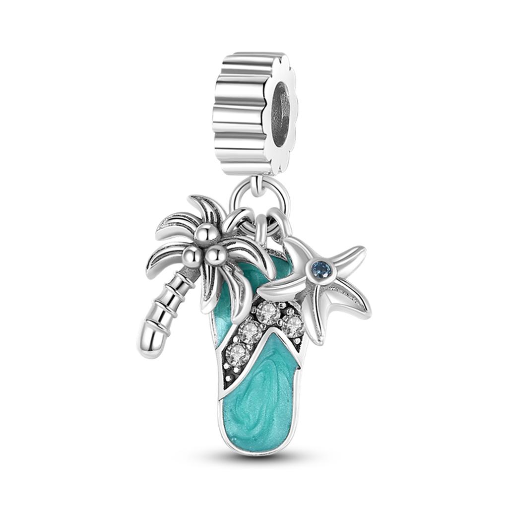 New Summer Charms Beads Pendant Copper Turtle Shell Ocean Fruit Summer Blue Charms For Bracelet Women Jewelry Gift