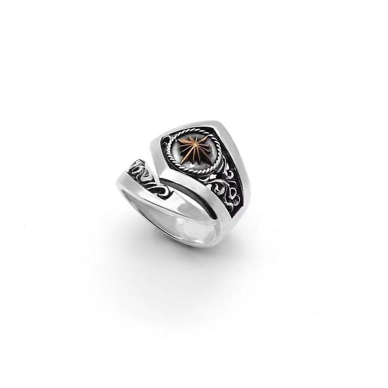New Japanese Handmade Indian Style Sun God Silver Ring American Trendy Unisex Style Ring