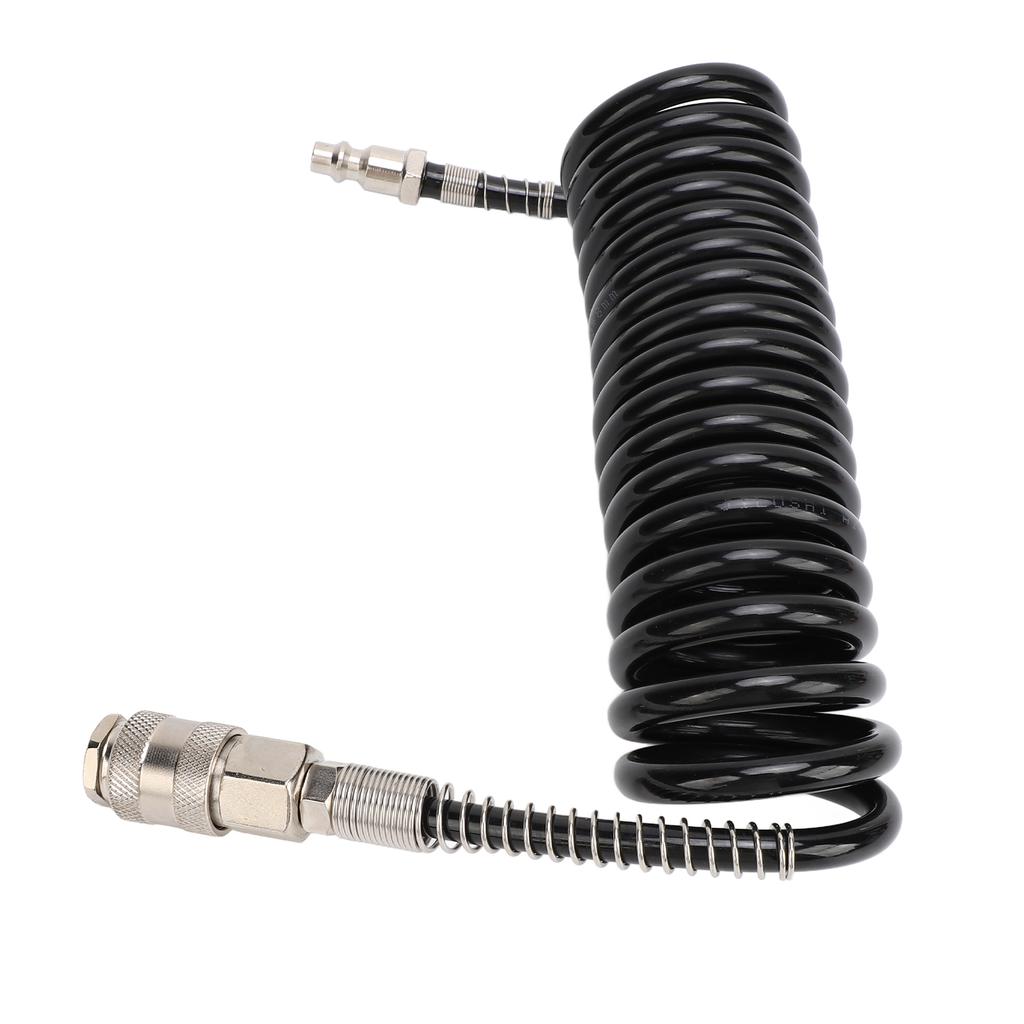 3 Meters Recoil Air Hose Black Reinforced Abrasion Resistant Inflator Extension Tube with Bend