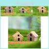 Charming Resin Moss Micro Landscape Decor Yellow And Gray Wooden House Diy Ornament