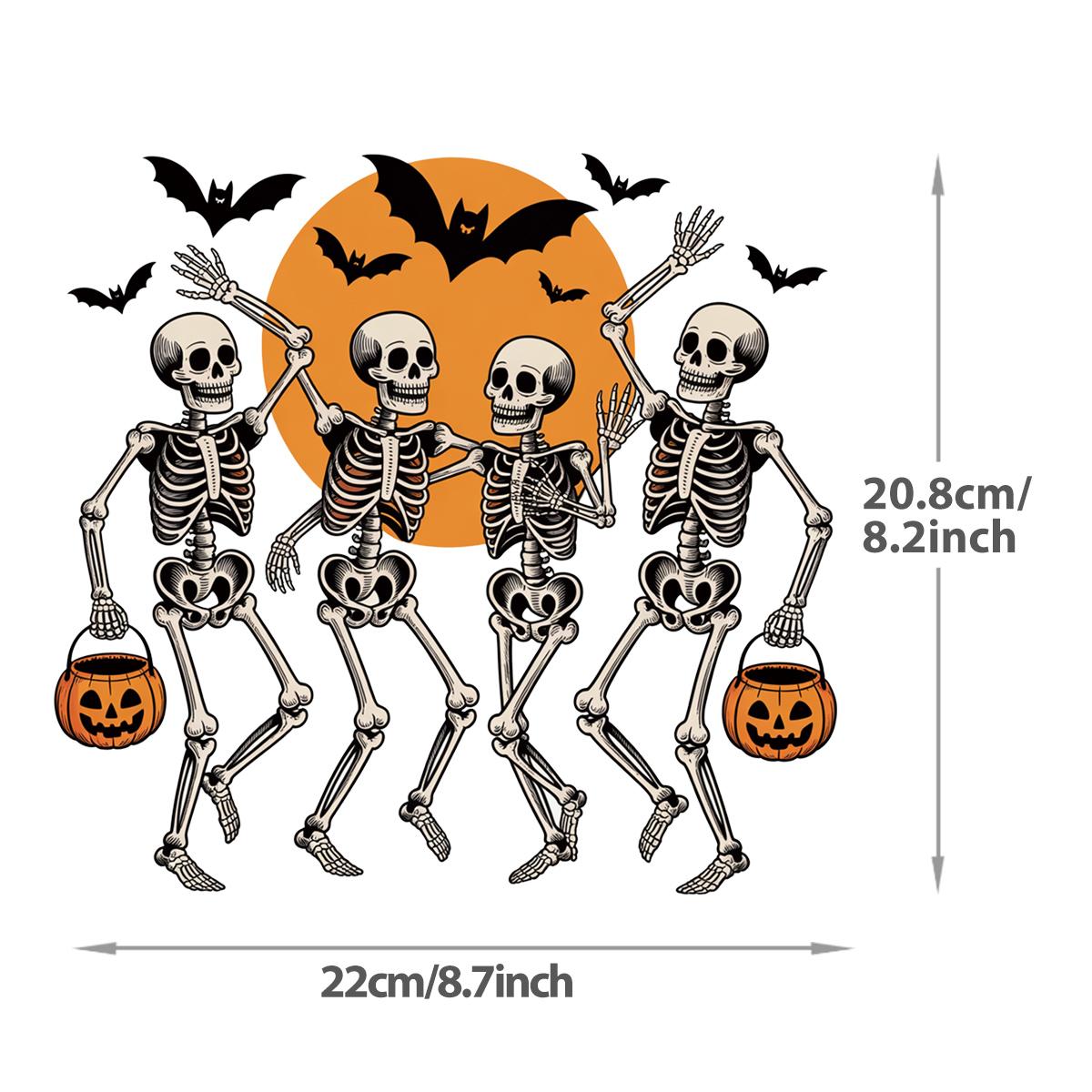 

Термотрансферная виниловая пленка, самоклеящийся костюм скелета на Хэллоуин, нашивка для термопресса, толстовка, футболка, нашивка для костюма своими руками