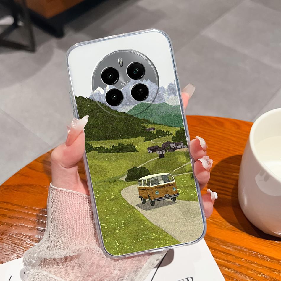 For Oppo Realme 12 Pro Plus Case For Realme12 4G 5G Phone Cover Cute Anime Transparent Soft Slim Protective Bumper Funda Coque