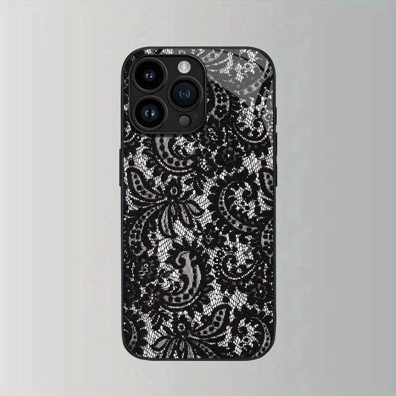 Black Lace Style Cool Girl Pattern Glass Phone Case For iPhone 11 12 13 14 15 16 17 Pro Max 16E 17 Air 7 8 Plus XR XS X Cover