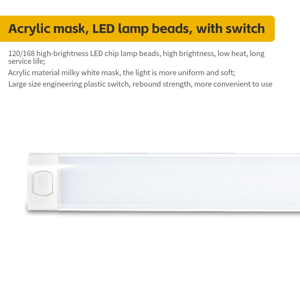 Car Interior Light Bar Strip with ON/OFF Switch for Truck RV Van Lorry Camper Boat Caravan Motorhome 120/168 LED 12V-85V