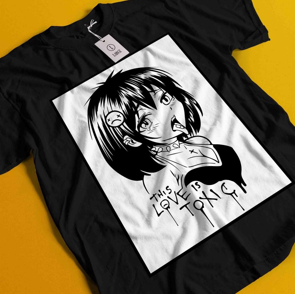

Аниме футболка в стиле этти, японская графическая футболка, манга вайфу каваии, унисекс футболка XL