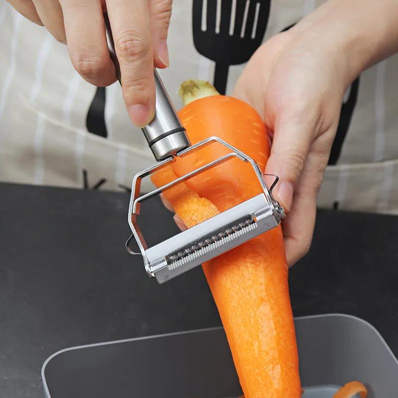 Multifunktionaler Edelstahl Küchenschäler Obst Gemüse Kartoffel Karotte Gurke Reibe Julienne Langlebiger Gemüseschneider