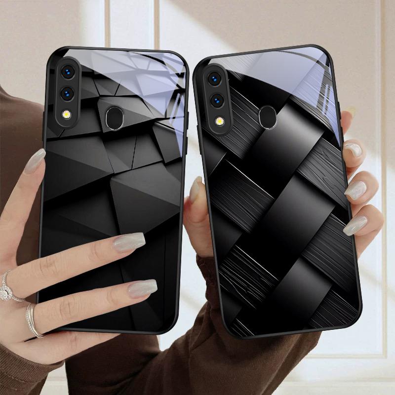 Dark geometric texture For Samsung Galaxy A20 A20s 21s A22 A23 A24 A25 A26 A42 A90 A50 A55 52s A56 A70 A71 72 glass phone case