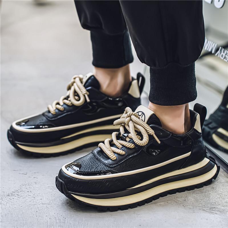 Men's Shoes British Style Walking Sneakers Men Fashion Casual Sneaker Men Winter Street Style Platform Shoes Male Punk