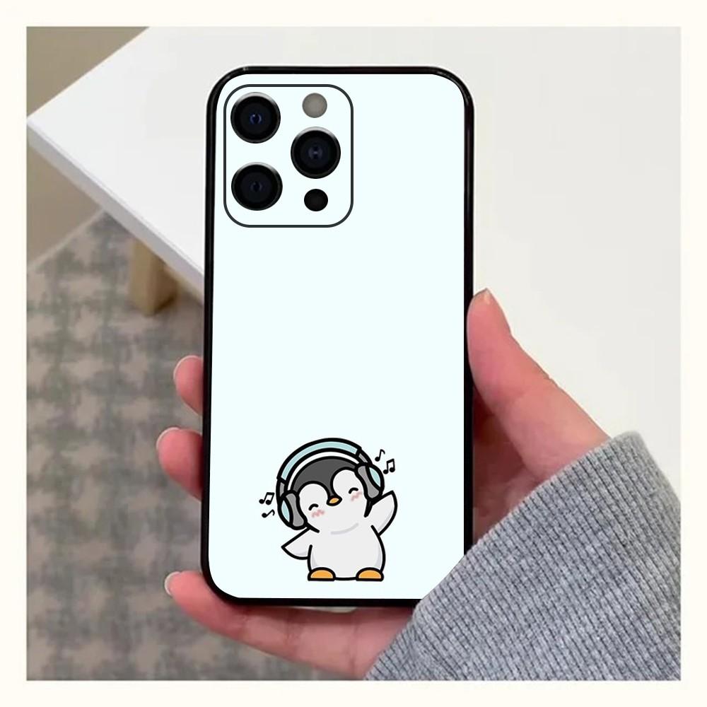 Penguin Kawaii Cute Cartoon Phone Case For Apple iPhone 15,14,13,12,11,Pro,X,XS,Max,XR,Plus,Mini Soft Black Cover