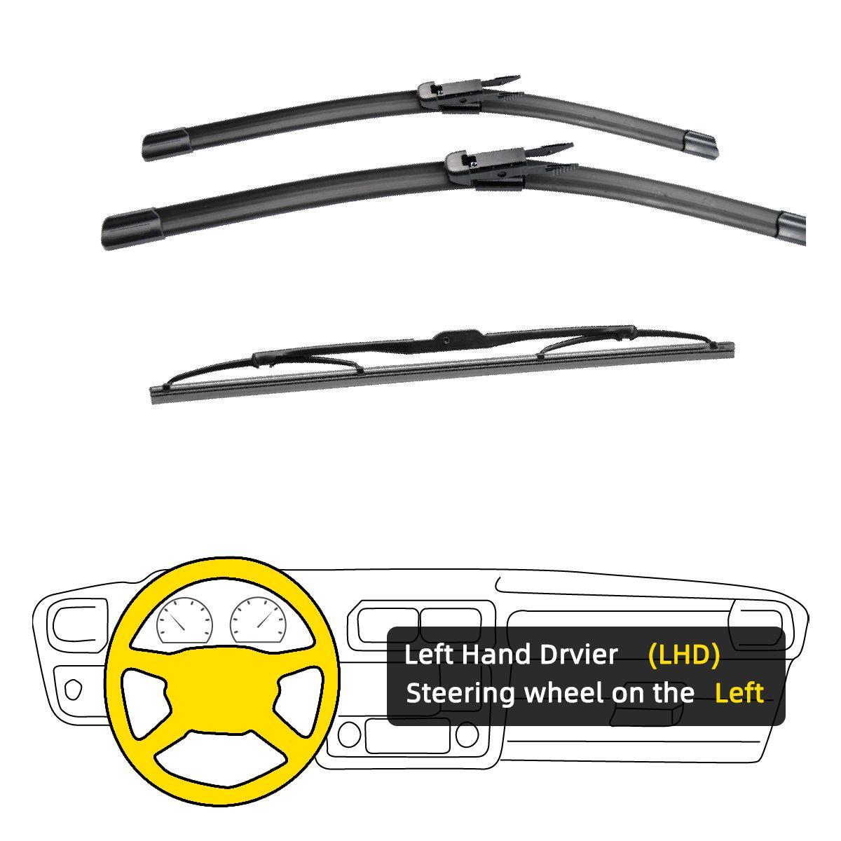 

3 шт. для Q7 4L 2006-2015 26 26 14 передние и задние щетки стеклоочистителя лобовое стекло резак для окон аксессуары 2009 2010 2011 2012 2013 2014 2015 Left Hand