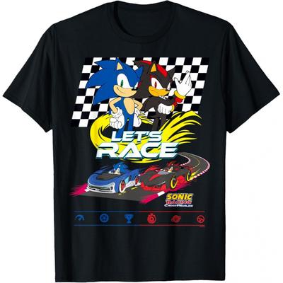 Sonic Racing CrossWorlds Shadow the Hedgehog Gift T Shirt for Unisex Large Size Tops Anime Graphic Print Y2k Clothes Cartoon Tee