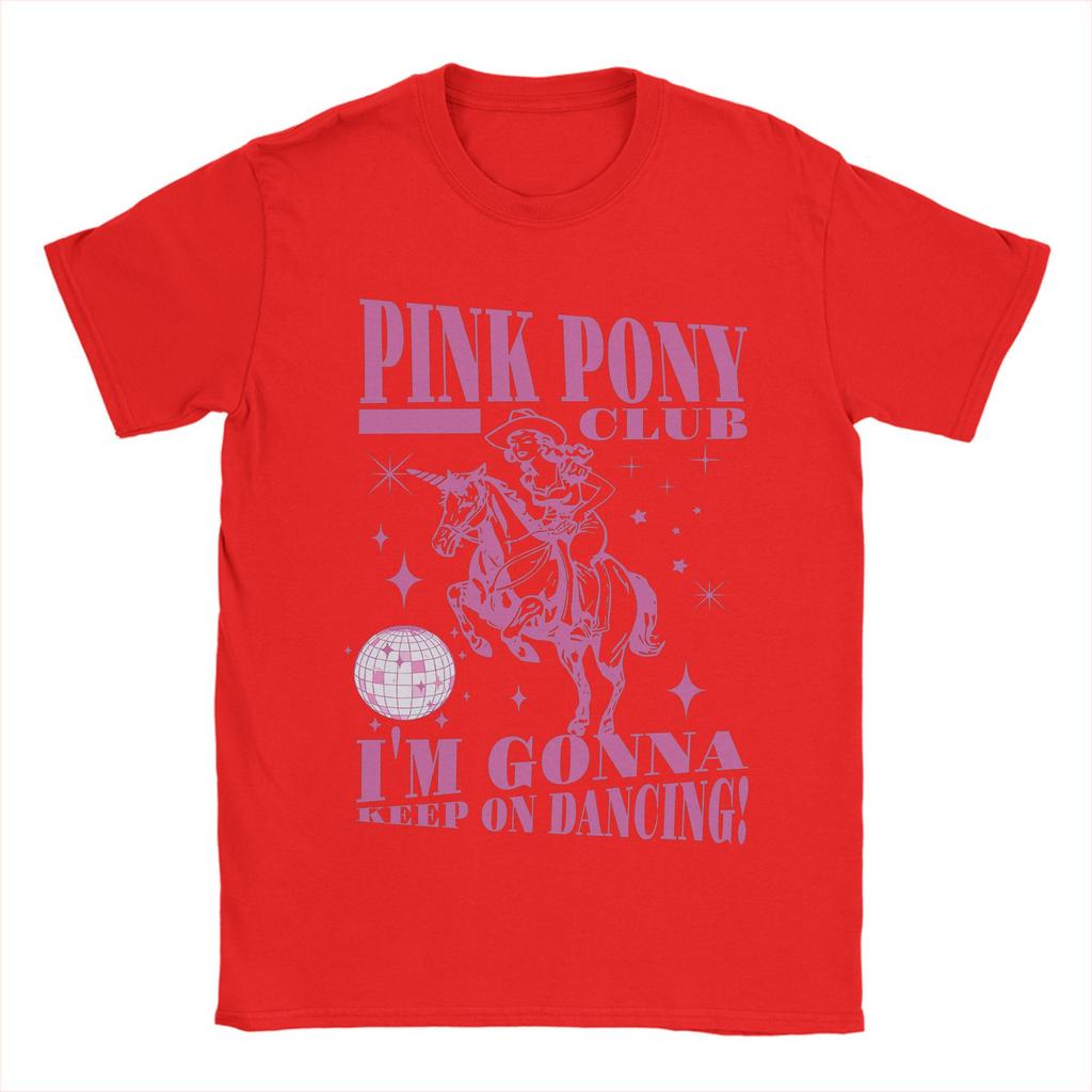 Chappell Roan Pink Pony Club 100 Cotton T-Shirt For Men Summer  Vintage T-Shirts Crewneck Hippie Tees Oversize Pattern Tops