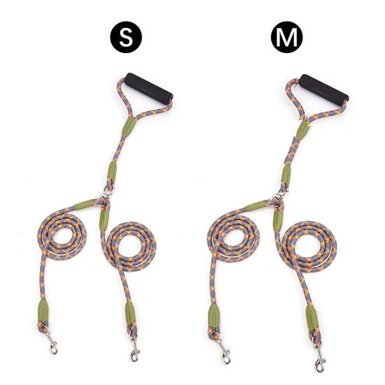 

Подвійний повідець для собак, що обертається на 360 градусів, не заплутується, подвійний повідець для вигулу та дресирування собак, поводок-роздільник для середніх та великих собак S помаранчевий