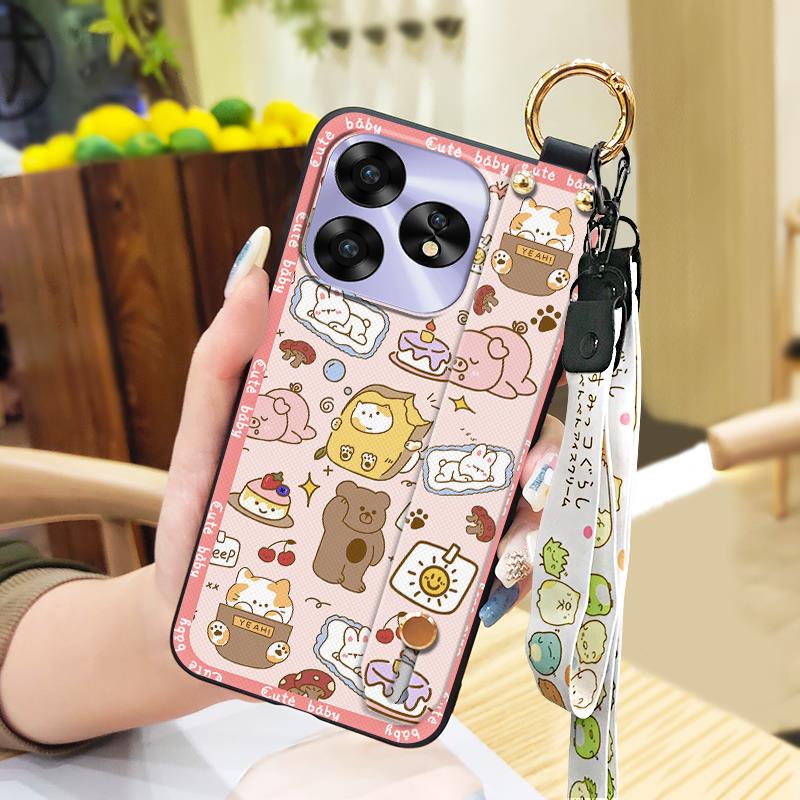 Phone Holder Anti-knock Phone Case For UMIDIGI A15/A15C Fashion Design Durable Cartoon Waterproof Protective Lanyard
