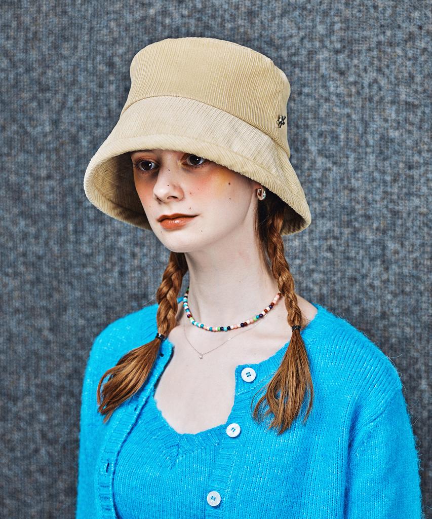 Elkebeullum Basic Corduroy Beige Bucket Hat