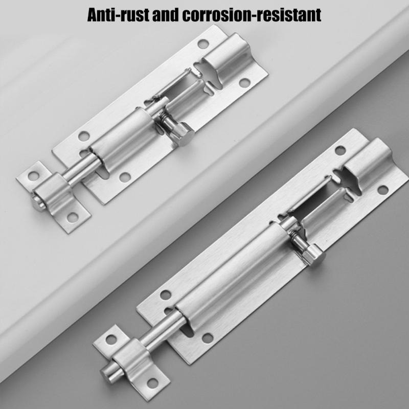 6Pcs Slide Bolt Latches Thickened Stainless Steel Slide Lock Toilet Door Lock for Fence/Wood/Barn Door Easy To Install