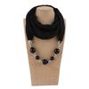 Scarf Necklace Ethnic Chiffon Solid Tassel Gorgeous Beaded Pendants Jewelry Necklace Scarf Fashion Accessories
