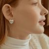 Tatiana Lettering Pearl Heart Earring EC1949