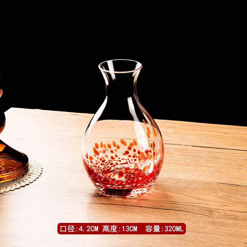 

Japanese Sake Cup Set 1 2oz Elegant Glass Sake Cups with Tray Color Dots High Value Fruit Wine Glasses 301-400ml