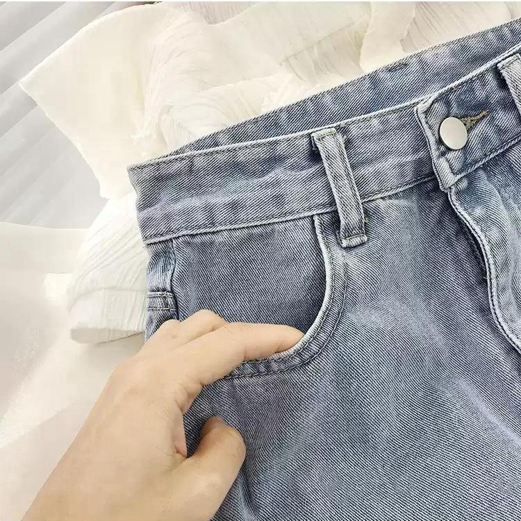 Kobiece letnie spodnie jeansowe z rozcięciem z wysokim stanem Plus rozmiar A-line Mid-długość worek spódnica biodrowa