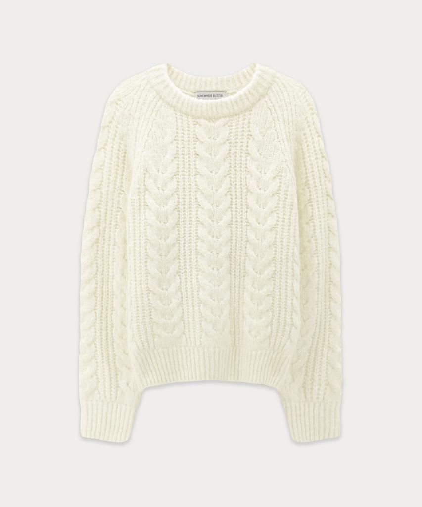 Sseomweeobeoteo Chelsea Alpaca Cable Knit - Ivory