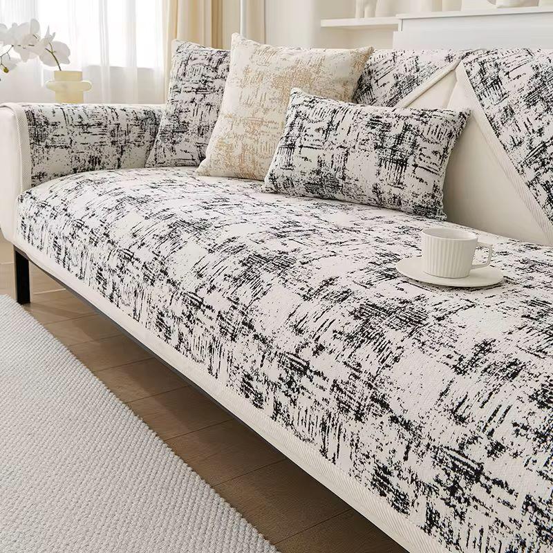 Luxury Soft Chenille Sofa Towel Univesal Anti-slip Sofa Cover for Living Room L-shaped Sectional Couch Cover, not a whole set